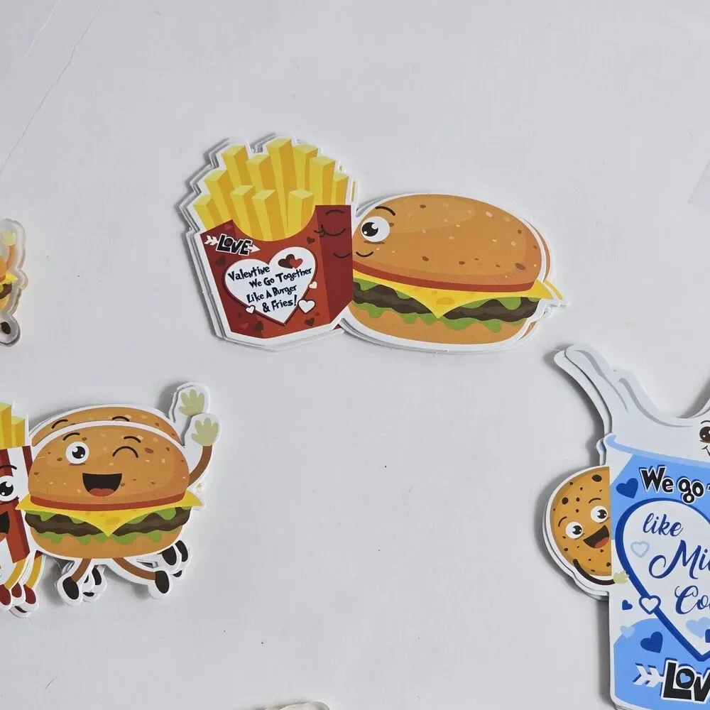 28 Keychain Party Favors Milk Burgers Fries Valentine's Classroom Treasure Chest